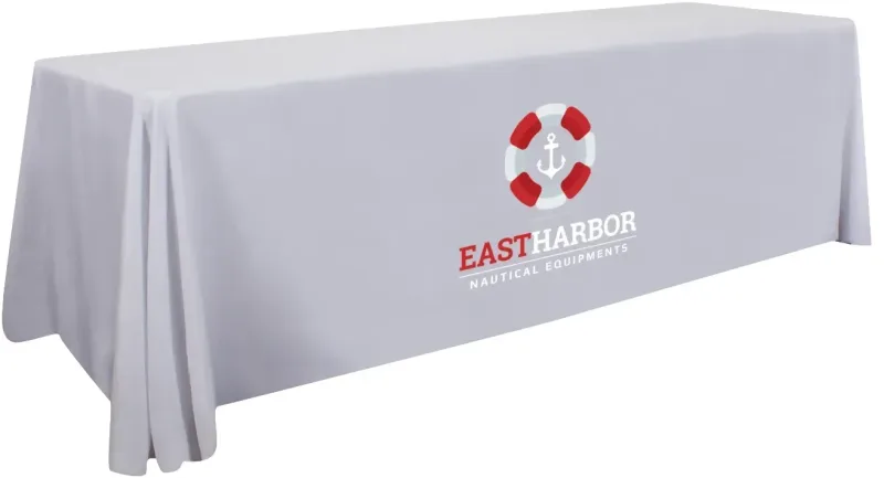 8' Stain-Resistant 4-Sided Table Throw (Full-Color Imprint, One Location) — view 19