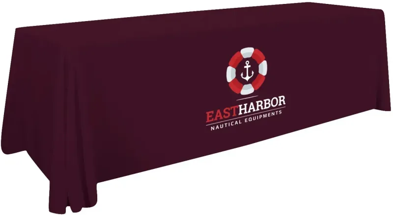 8' Stain-Resistant 4-Sided Table Throw (Full-Color Imprint, One Location) — view 9
