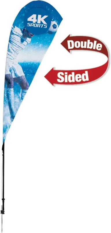 8' Streamline Teardrop Sail Sign Flag Kit (Double-Sided with Ground Spike) — view 7