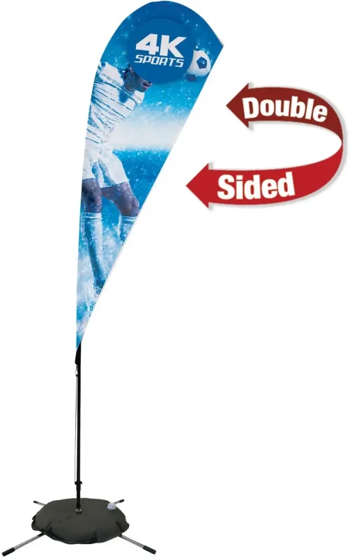 8' Streamline Teardrop Sail Sign Flag Kit (Double-Sided with Scissor Base) — view 3