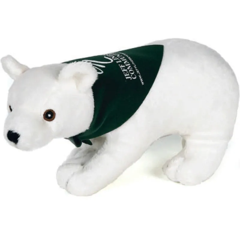 Realistic Stuffed Polar Bear - 9"