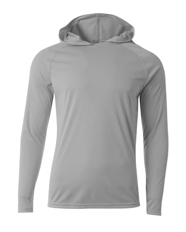 A4 Men's Cooling Performance Long-Sleeve Hooded T-shirt — view 5
