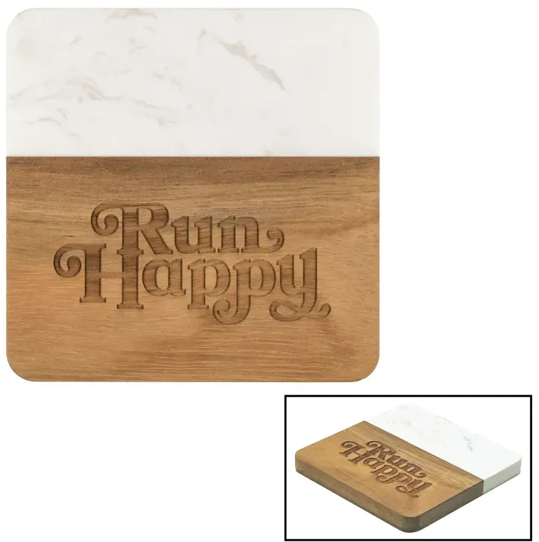 Custom Acacia & Slate Coaster