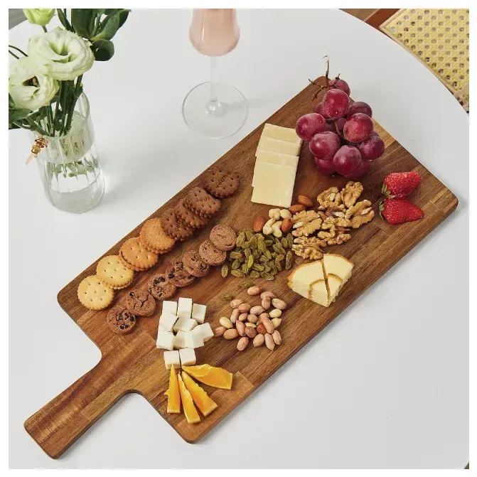 Custom Acacia Wood Cutting & Serving Board with Engraving — view 5