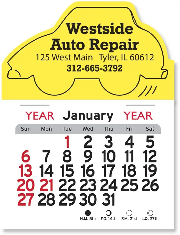 Custom Car Calendar Sticker