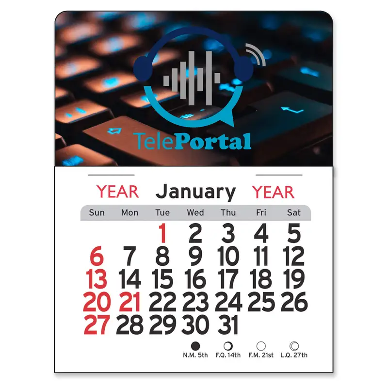 Custom Peel-N-Stick® Promotional Calendar - Rectangle
