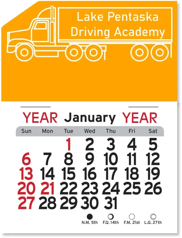 Custom Truck Calendar Pad — view 2