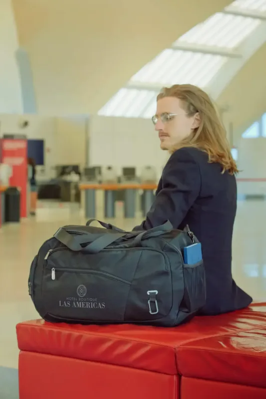 Custom Jet Black Weekender Duffel — view 10