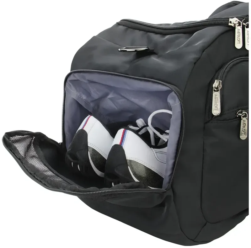 Custom Jet Black Weekender Duffel — view 12