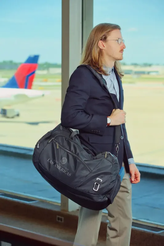 Custom Jet Black Weekender Duffel — view 8