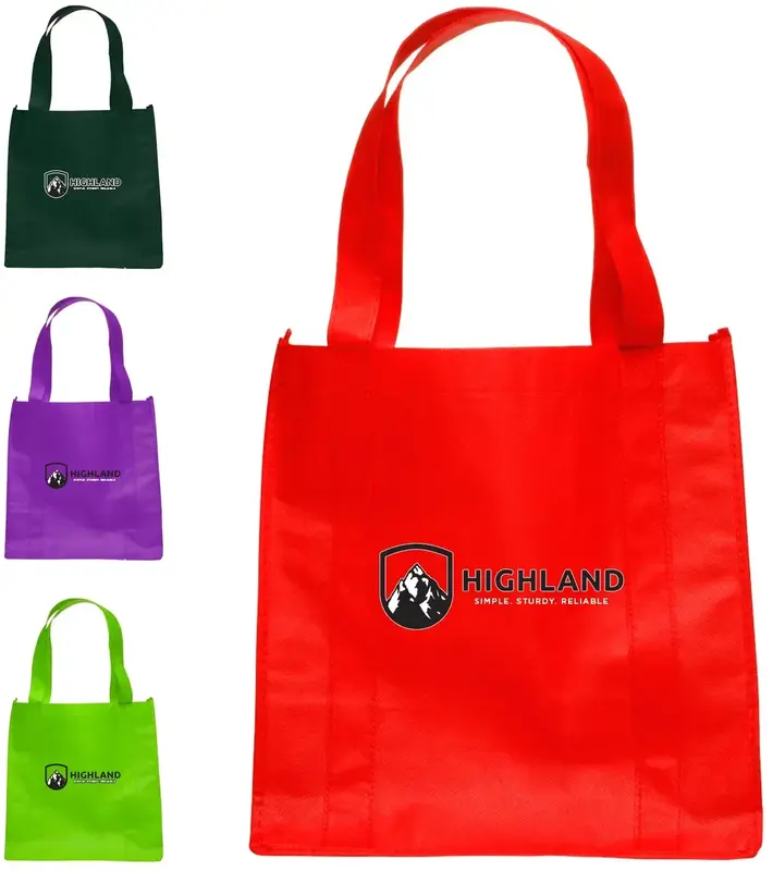 Branded Non-Woven Grocery Tote Bags with 2-Color Logo