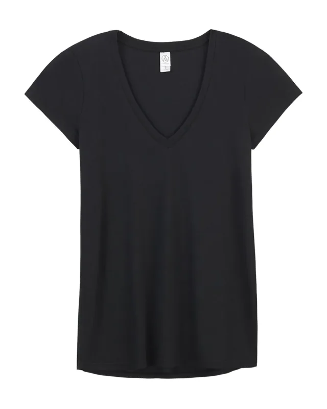 Alternative Ladies' Slinky-Jersey V-Neck T-Shirt — view 14