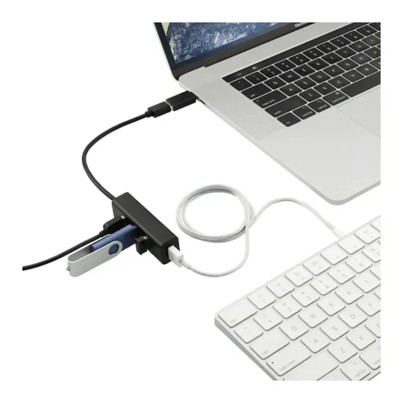 Custom Branded 4-Port USB 3.0 Hub with Type C Adapter — view 2