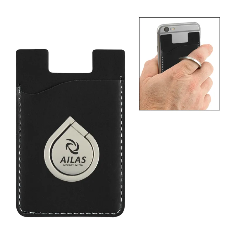 Aluminum Phone Ring And Stand With Phone Wallet — view 2