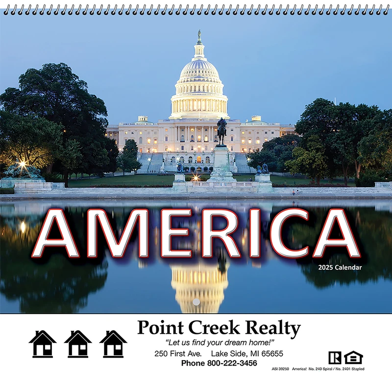 America! Wall Calendar: 2025 Spiral Bound