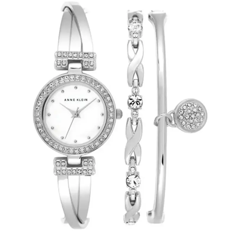 Anne Klein Women's Silver Bracelet Watch Set