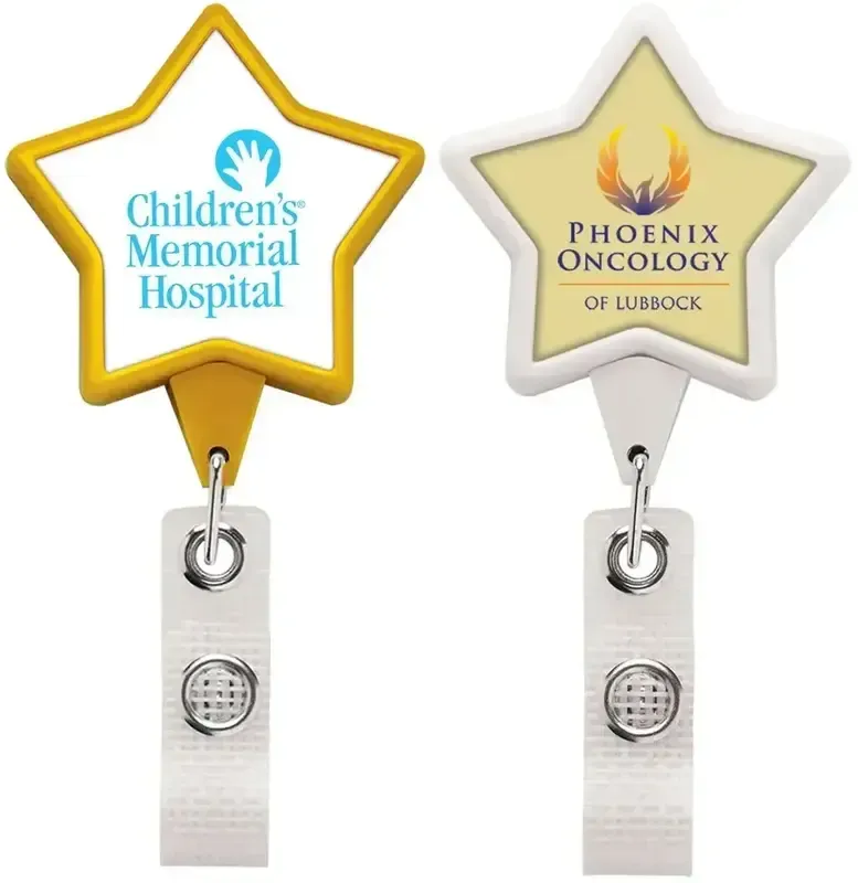 Anti-Microbial Star Shape Badge Reel (Single & Double Strap)