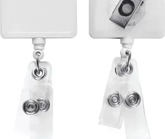 Antimicrobial Double Vinyl Strap Secure ID Badge Reel (Rectangle, Round, Oval and Square) — view 2