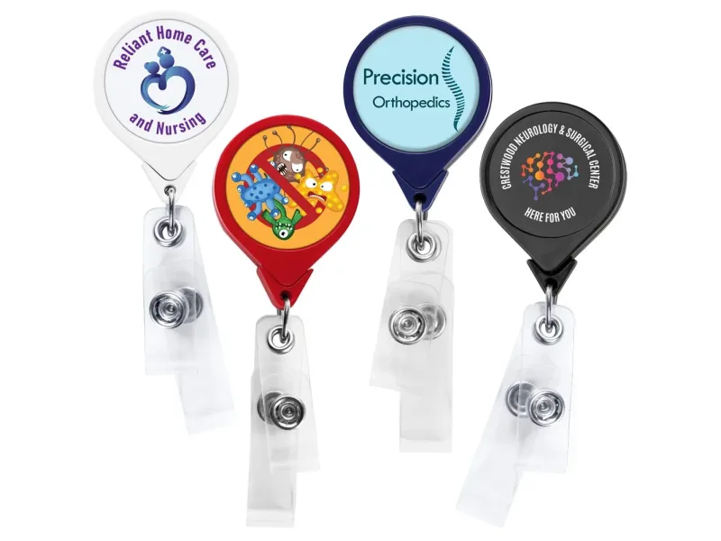 Antimicrobial Double Vinyl Strap Secure ID Badge Reel (Rectangle, Round, Oval and Square) — view 6
