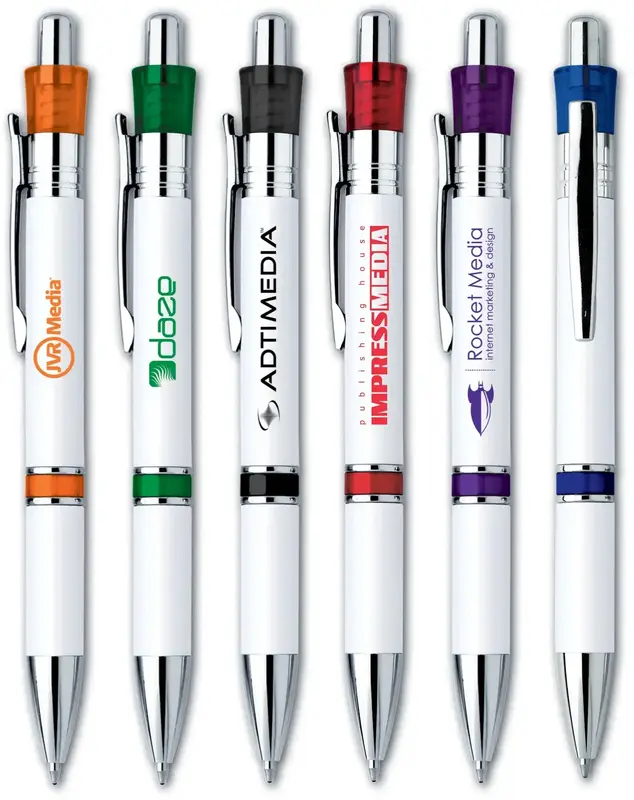 Apollo Custom Branded Ballpoint Pen for Promotions - Vibrant Accent Colors, Upscale Design