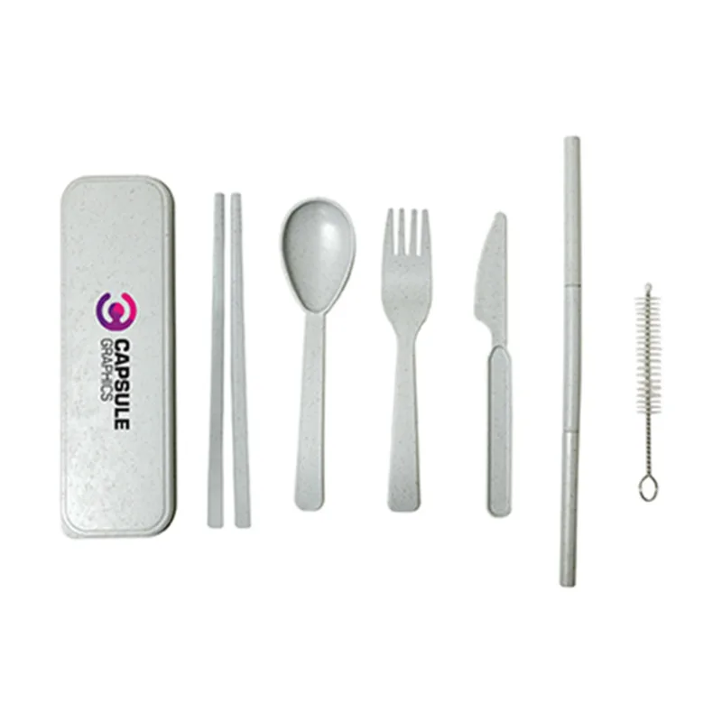 Artesia Wheat Fibre Utensil Set In A Case — view 2