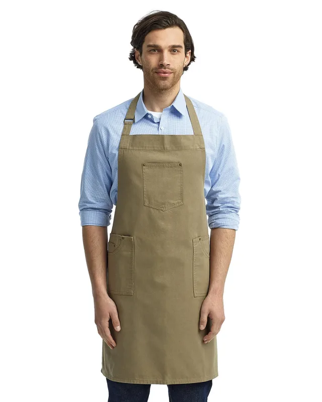 Artisan Collection by Reprime Unisex Cotton Chino Bib Apron — view 2