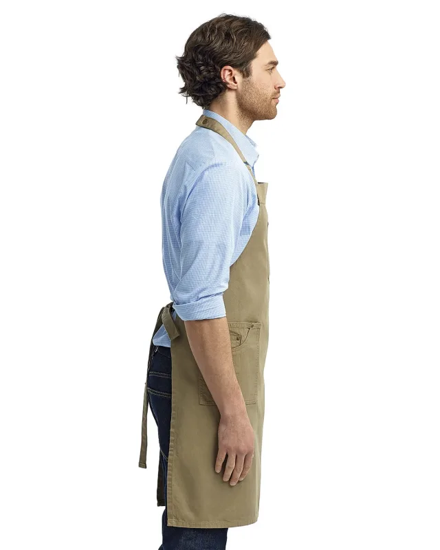 Artisan Collection by Reprime Unisex Cotton Chino Bib Apron — view 4
