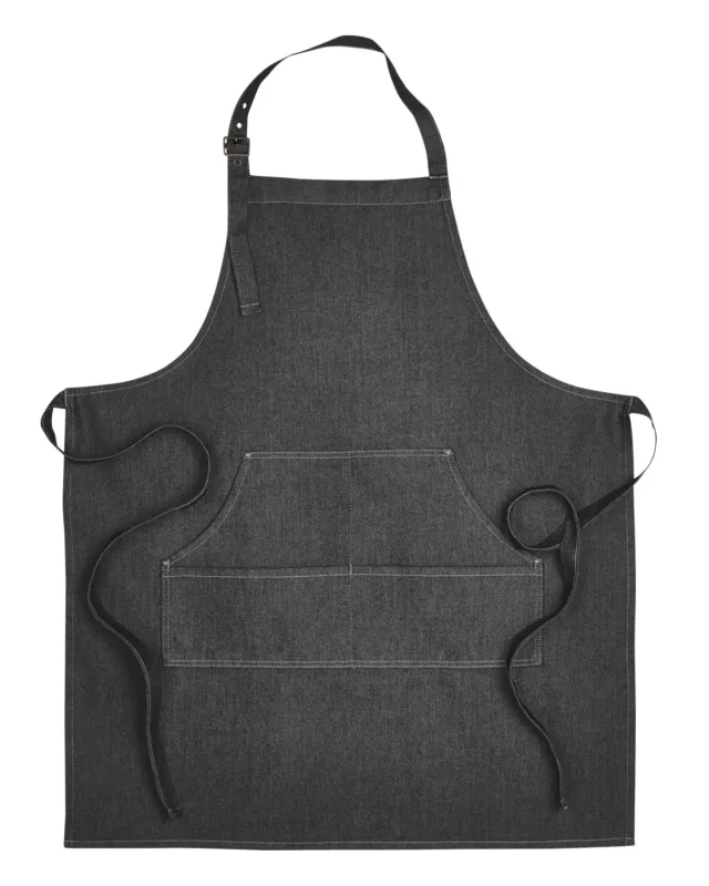 Artisan Collection by Reprime Unisex Jeans Stitch Denim Bib Apron — view 2