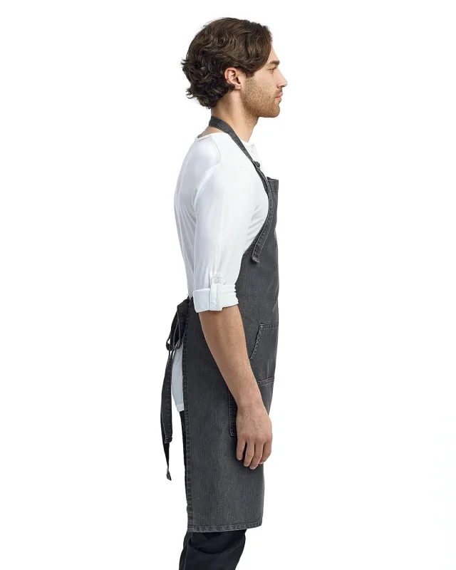 Artisan Collection by Reprime Unisex Jeans Stitch Denim Bib Apron — view 5