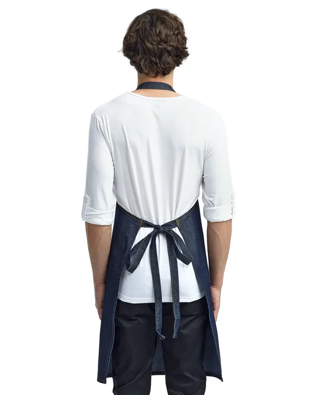 Artisan Collection by Reprime Unisex Jeans Stitch Denim Bib Apron — view 6