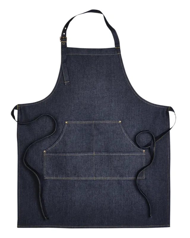 Artisan Collection by Reprime Unisex Jeans Stitch Denim Bib Apron — view 7