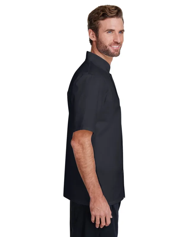 Artisan Collection by Reprime Unisex Studded Front Short-Sleeve Chef's Jacket — view 12