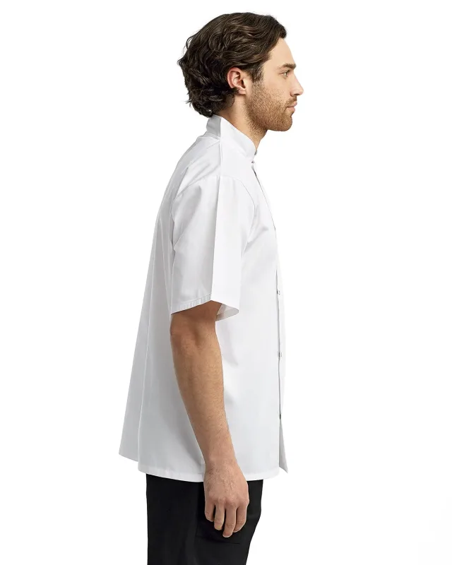 Artisan Collection by Reprime Unisex Studded Front Short-Sleeve Chef's Jacket — view 6