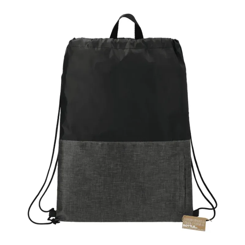 Ash Zippered Recycled Drawstring Bag — view 2