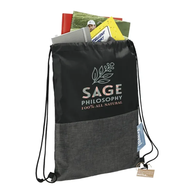 Ash Zippered Recycled Drawstring Bag — view 4