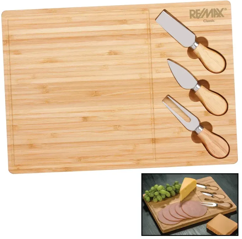 Bamboo Cheese Board Knife Set