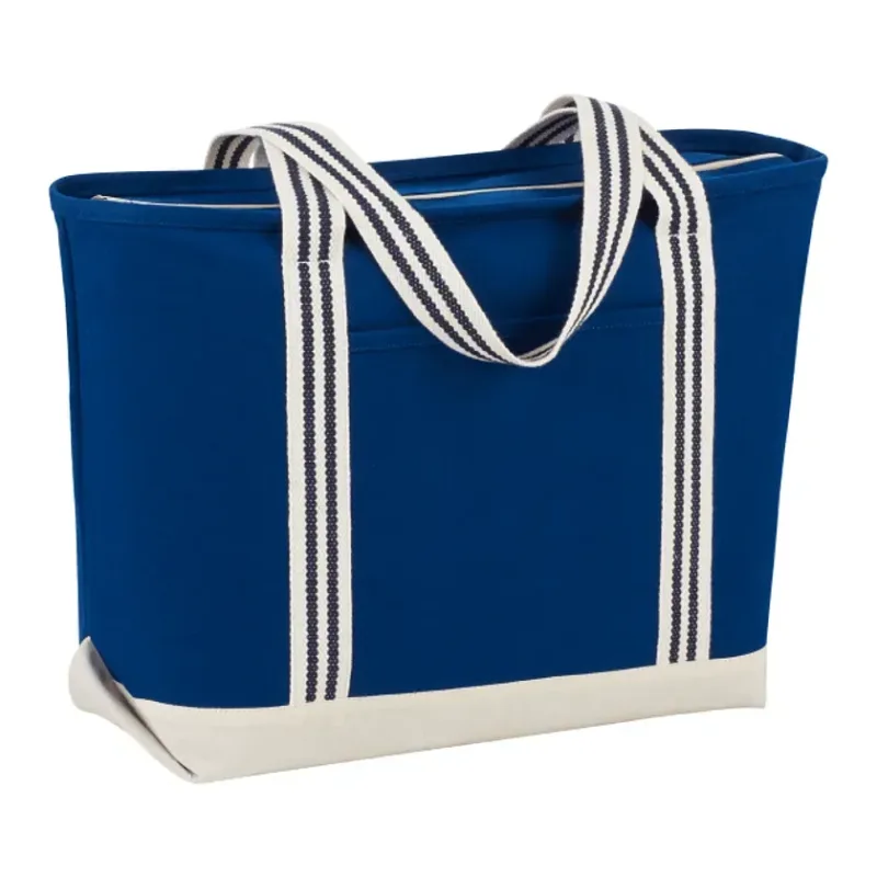 Custom Branded Cotton Zippered Boat Tote - 20oz Atlantic Stripe — view 4