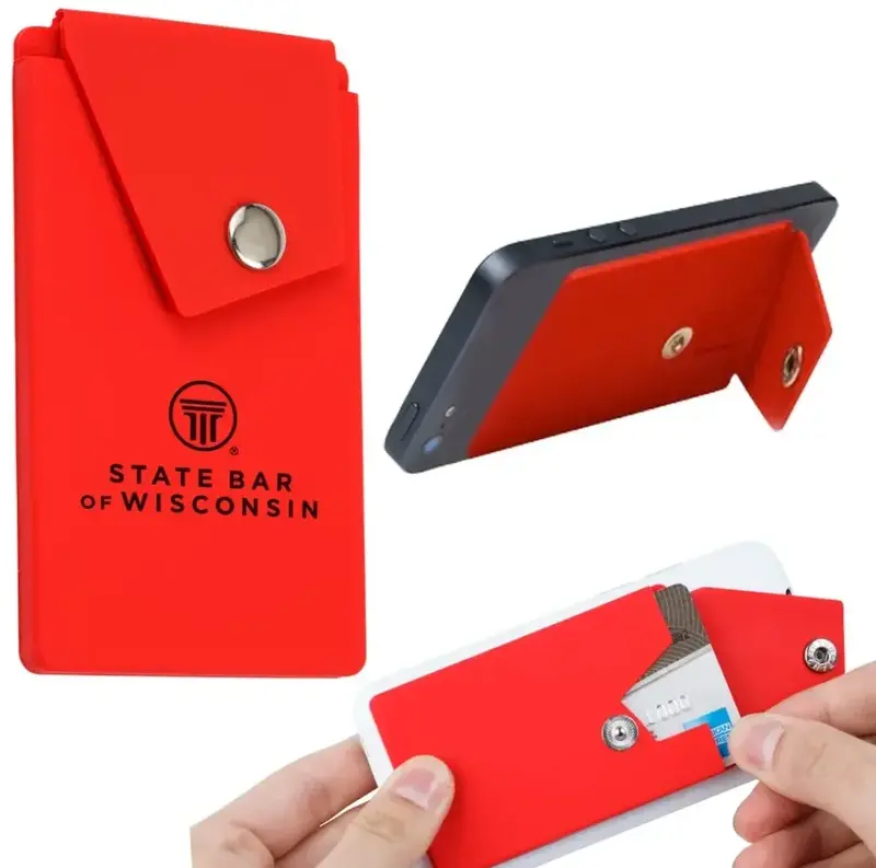 3-in-1 Silicone Phone Wallet with Stand and Snap Pocket