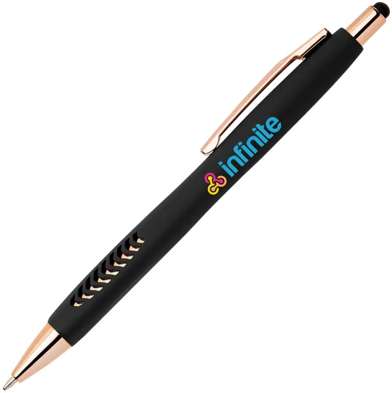 Avalon Softy Rose Gold Pen w/ Stylus Pen (Black Ink) — view 2