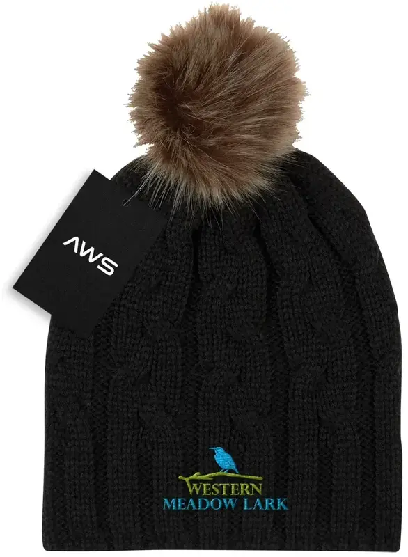 AWS Cameron Cable Knit Pom Beanie