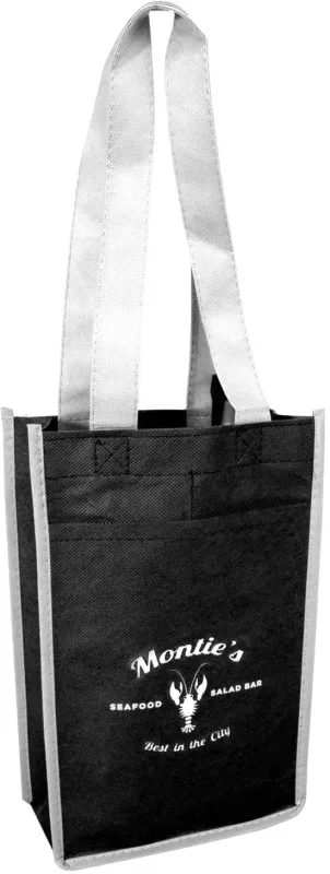 Custom Non-Woven Two Bottle Wine Bags — view 2