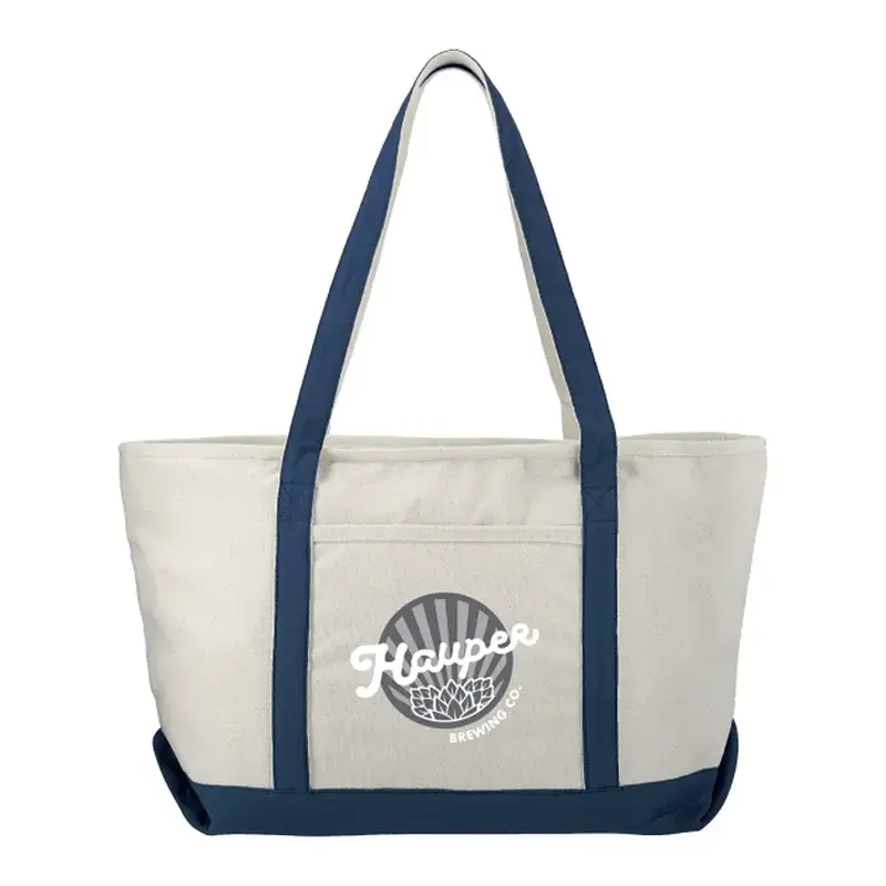 Personalized Canvas Zippered Boat Tote - 18oz