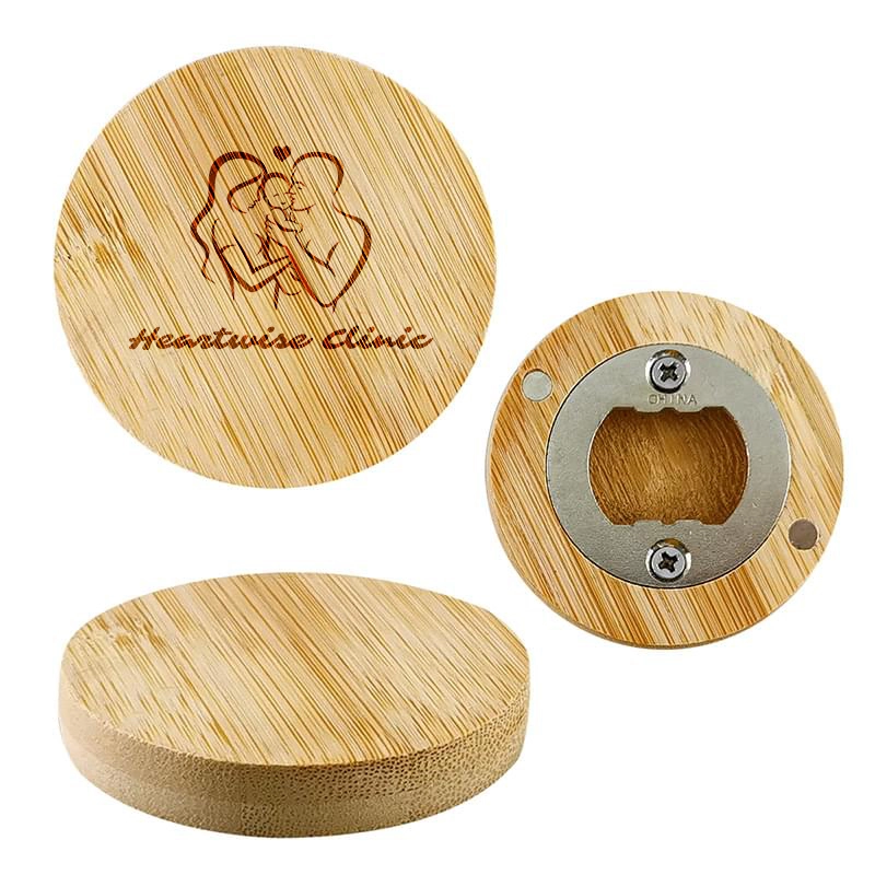 Bamboo Bottle Opener Magnet