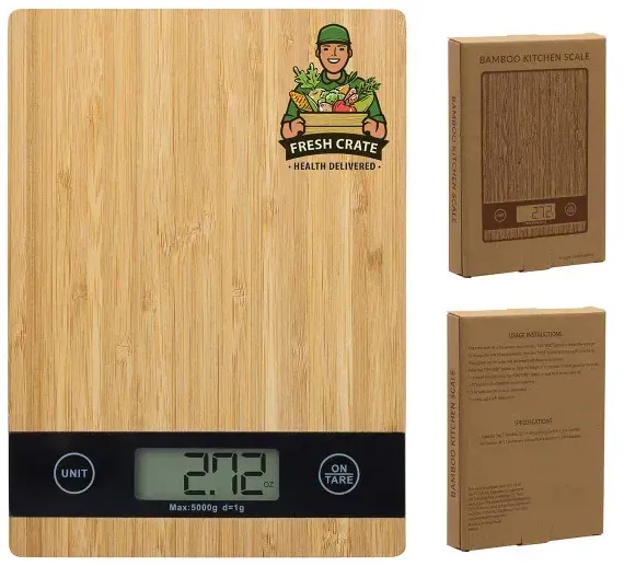 Custom Printed Bamboo Kitchen Scale