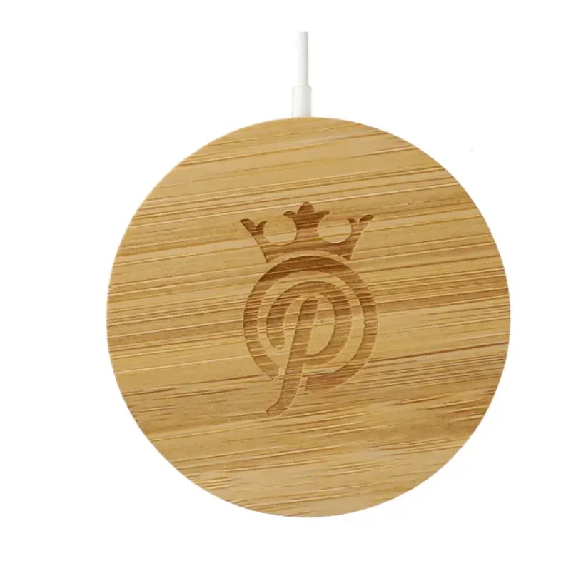 Custom Bamboo MagClick™ Fast Wireless Charging Pad — view 10