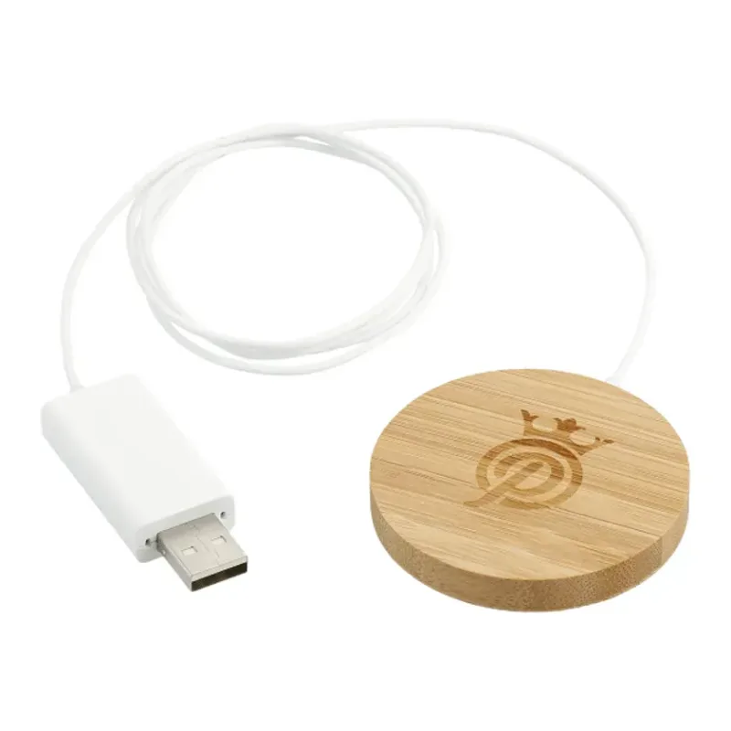 Custom Bamboo MagClick™ Fast Wireless Charging Pad — view 7