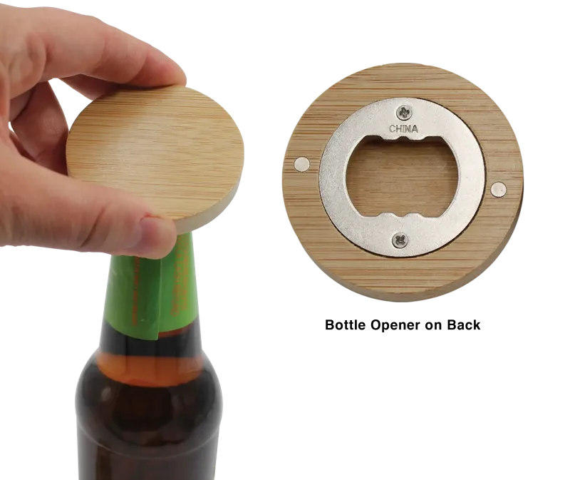 Bamboo Magnetic Bottle Opener — view 4
