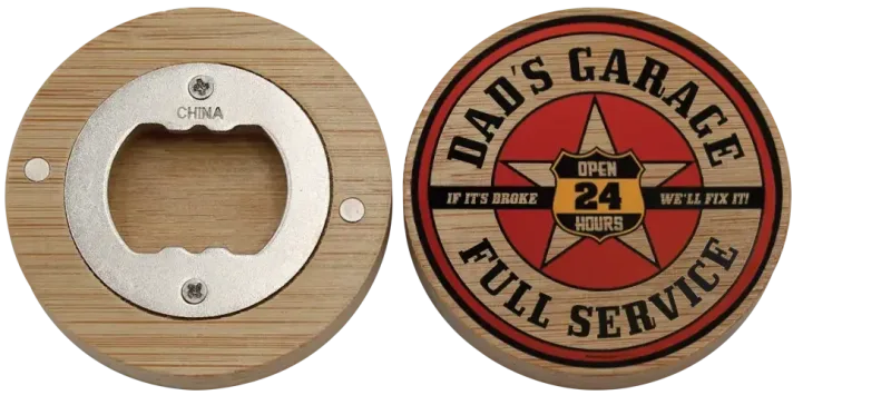 Bamboo Magnetic Bottle Opener — view 1