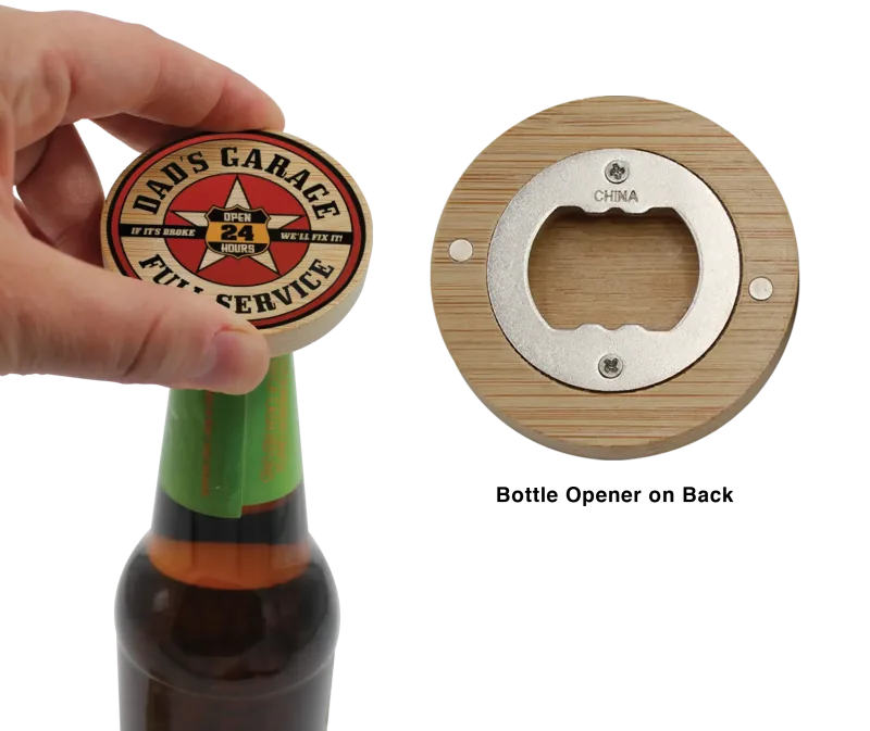 Bamboo Magnetic Bottle Opener — view 6