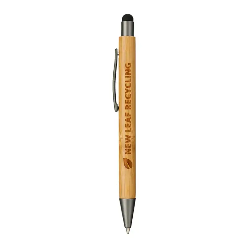 Custom Bamboo Gel Ballpoint Stylus Pen